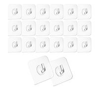 HERKINDNESS Ganci Adesivi Muro, 20 Pezzi Ganci Adesivi Bagno Trasparenti, Ganci Appendiabiti Adesivi con Elevata Trasparenza, Installazione Senza Traccia, per Bagno, Camera da Letto, Cucina