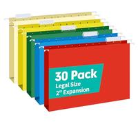 HERKKA Cartelle portadocumenti da appendere di dimensioni legali, confezione da 30 cartelle rinforzate con dimensioni legali con espansione resistente da 5 cm, progettate per documenti ingombranti,