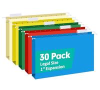 HERKKA Cartelle portadocumenti da appendere di dimensioni legali extra capienti, confezione da 30 cartelle rinforzate con espansione resistente da 2,5 cm, progettate per documenti ingombranti, tabelle