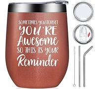 Herklotzn You'Re Awesome, set di bicchieri da vino in acciaio da 12 once regali di pensionamento per donne, migliore per donne, rosa