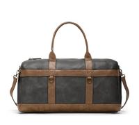 HERLING Borsone uomo/donna HAWKING vintage borsa da viaggio pelle PU (Anthracite Grey)