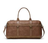 HERLING Borsone uomo/donna HAWKING vintage borsa da viaggio pelle PU (Coffee Brown)