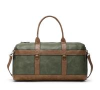 HERLING Borsone uomo/donna HAWKING vintage borsa da viaggio pelle PU (Pewter Green)