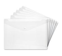 Herlitz, (10657930) cartelline per documenti A4 con chiusura a pressione, 6 pezzi, trasparenti neutro