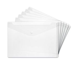 Herlitz, (10657930) cartelline per documenti A4 con chiusura a pressione, 6 pezzi, trasparenti neutro