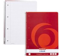 Herlitz 10834117 quaderno per scrivere 80 fogli Rosso A4 - Blocco per appunti (80 fogli, Rosso, A4, 70 g/m², Carta quadrettata, Rilegatura a spirale