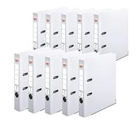 Herlitz 10834786 - Raccoglitore maX.file protect+, formato A4, larghezza dorso: 5 cm, rivestimento completo in pellicola PP, 10 pezzi, colore: Bianco