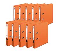 herlitz 10834869 - Raccoglitore maX.file protect+, A4, larghezza dorso: 5 cm, rivestimento in pellicola in polipropilene, 10 pezzi, colore: Arancione