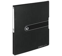 Herlitz 11205713 - Raccoglitore a 2 anelli meccanici combo, 2,7 cm dorso, capacità 16 mm, Colore: Nero opaco, 1 pezzo