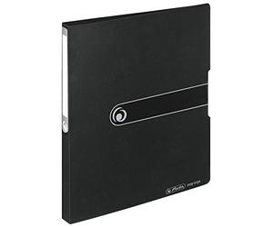 Herlitz 11205713 - Raccoglitore a 2 anelli meccanici combo, 2,7 cm dorso, capacità 16 mm, Colore: Nero opaco, 1 pezzo