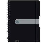 Herlitz 11293073 quaderno per scrivere A4 80 fogli Nero (Herlitz Spiralblock to go PP-Cover A) NEW