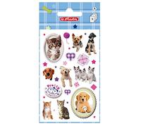 Herlitz, 11294543 adesivi dolci animali cane e gatto, autoadesivi, certificato FSC Mix Hund/Katze