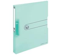 Herlitz 11409042 - Raccoglitore ad anelli, formato A4, 2 anelli, 25 mm, in pellicola di PP trasparente color verde menta
