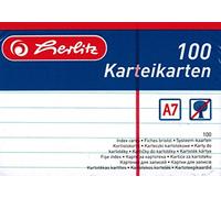 Herlitz 1150507 - Confezione da 100 pezzi, formato A5, colore: bianco, 600 Karten, Weiß, 1