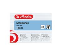 Herlitz 1150507 Index Cards, Pack of 100 A5 Bianco