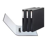 Herlitz 1913821 - Raccoglitore ad anelli, formato A4, 2 fogli, 24 mm, confezione da 3 pezzi, colore: Nero