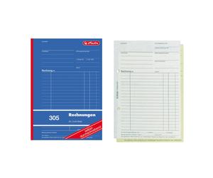 Herlitz 1932862 Accounts Book A5, 305 2 x 40 Sheets, Carbonless Copying, Pack of