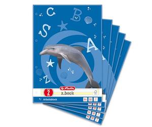 Herlitz 215020 Quadernino Lavoro Block A4, Rigatura 02 (a righe), FSC Mix, Confezione da 5 Pezzi