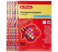 Herlitz 246413 - Carta trasparente, 20 x 30 cm, 10 fogli, confezione da 5 pezzi (carta trasparente)