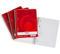 Herlitz 297531 - Quaderno con Spirale, a Quadretti, 80 fogli A5, Confezione da 4 Pezzi