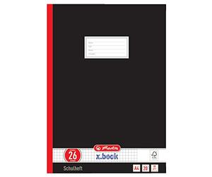 Herlitz 331223 Libro di esercizi per scuola, formato A4, a quadretti con margini 26 20 pagine, confezione da 10, colore: nero