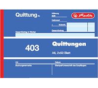 Herlitz 403 quittung quer, formato A6, 2 x 50 fogli