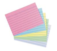 Herlitz 50041145 A6 Ruled Index Cards Assorted Colours with White Blue Angel Pac