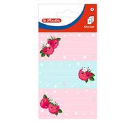 herlitz 50034291 - Etichette autoadesive per libri, motivo: lampone/kawaii, 3 fogli da 3 pezzi