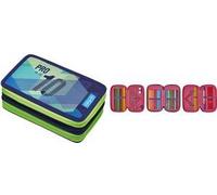 Herlitz 50038787 astuccio per matita Astuccio portamatite Poliestere Blu, Verde (herlitz TriCase 31 tlg. Green Goal)