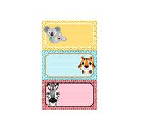 herlitz 50040247 - Etichette autoadesive per libri, motivo: animals, FSC, 3 fogli da 3 pezzi, multicolore