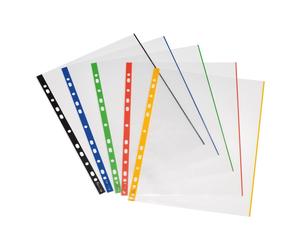 Herlitz 5850508 Premium A4 clear document wallet, A4, multicoloured, 3 a4 multic