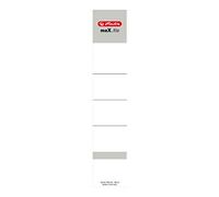 Herlitz 5966056 - Etichetta 36 x 190 mm per raccoglitore ad anelli da 5 cm, autoadesiva, 10 pezzi, colore: bianco 10 pezzi Bunt