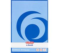 Herlitz 717512 - Blocco note A5, a righe, 50 fogli, 10 pezzi, colore: Bianco