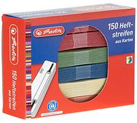 Herlitz 8767709 - Strisce in cartone riciclato per quaderni ad anelli, confezione da 150, colori assortiti