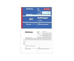 Herlitz, 886606, blocchetto per ricevute, formato A6, 50 fogli, confezione da 10, in lingua tedesca 50 Blatt