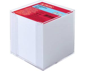 Herlitz 9 x 9 x 9 cm cubo Note scatola trasparente con fogli bianco