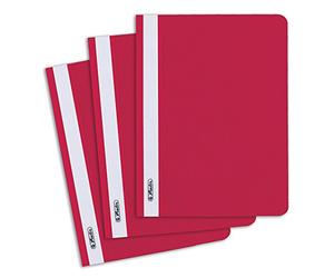 Herlitz 975433 Cartelline A4 PP con copertina trasparente, 10 pezzi, rosso A5 Rot