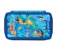 herlitz Astuccio a 3 scomparti con accessori, borsa per bambini per utensili scolastici, set di utensili funzionali per studenti, safari nella giungla