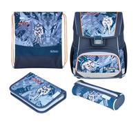Herlitz Bambini Loop Plus - Cartella per la scuola elementare, blu, azzurro, arancione, blu, azzurro, arancione, 31 x 22 x 37 cm, 17 l