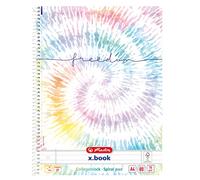 herlitz Batic Freedom - Blocco note a spirale, formato A4, 80 fogli a righe (rigatura 27), confezione da 1