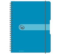 Herlitz Blocco collegeblock easy orga to go, formato A4, azzurro, a quadretti, 160 pagine, 2 pezzi