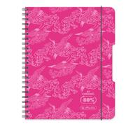 Herlitz® Brulion a spirale formato A5, 80 fogli a quadretti, quaderno per la scuola, taccuino per lo studio, taccuino per studenti, per l'apprendimento della calligrafia, colore rosa