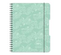 Herlitz® Brulion a spirale, formato A5, 80 fogli a quadretti, quaderno per la scuola, taccuino per lo studio, taccuino per studenti, per lo studio della calligrafia, colore verde menta