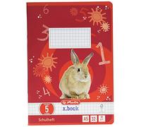 Herlitz-Cartellina formato A5, a quadretti, 05, in carta senza legno, 80 g/m², con cristalli, a forma di cuore, misure: 5 x 5 mm, confezione da 32 fogli, colore: bianco