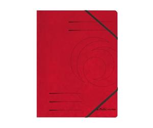 Herlitz - Cartellina porta documenti Colorspan con elastico, formato A4, confezione da 5 pezzi, colore: rosso