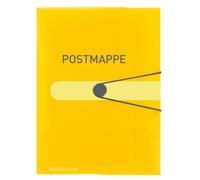 herlitz Cartellina portadocumenti A4 con elastico in polipropilene, con 3 lembi e elastico, 3 pezzi, colore: giallo trasparente