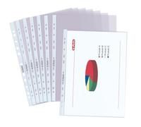 Herlitz - Cartelline trasparenti formato A4, con fori laterali, per raccoglitore, confezione da 50 pezzi