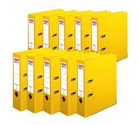 Herlitz Chromocolour a leva, in polipropilene, dorso 80 mm, formato A4, colore: Giallo, 10834356, confezione da 10