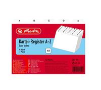 Herlitz Divisori alfabetici in plastica formato A5, colore: Bianco
