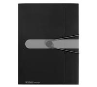 Herlitz Easy Orga To Go - Confezione di 3 cartelle a portafoglio PP A4, nero opaco